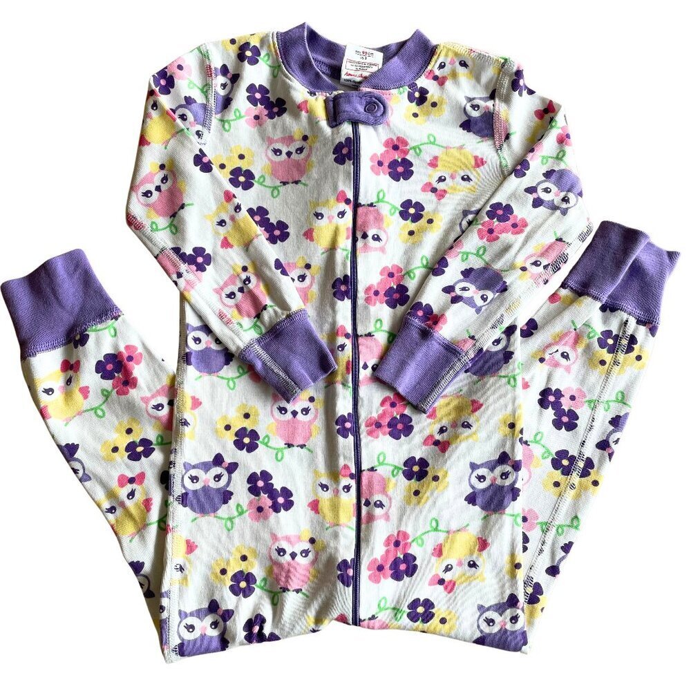 Hanna Andersson Organic Cotton Baby Zip Zipper Sleeper, Multi Owls‎ - Size 3